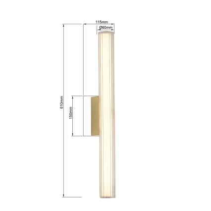 Oświetlenie LED do lustra łazienkowego LINEA LED/12W/230V 3000/4000/6000K IP44 61 cm złote