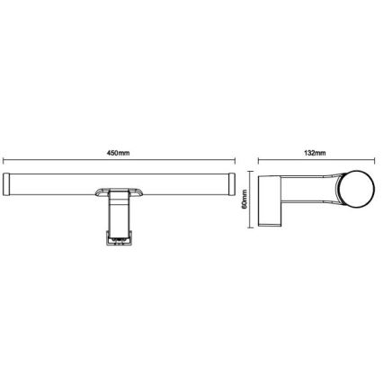 Oświetlenie lustra LED do łazienki/10W/230V 45 cm IP44 białe