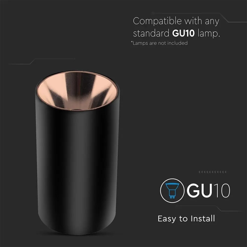 Oświetlenie punktowe 1xGU10/35W/230V czarny/Rose gold