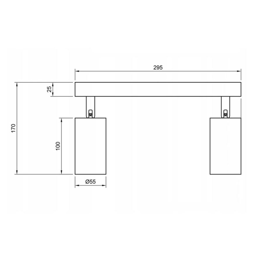 Oświetlenoe punktowe 2xGU10/35W/230V czarne