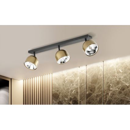 Oświetlenie punktowe ALTEA 3xAR111 GU10/50W/230V złoty/czarny