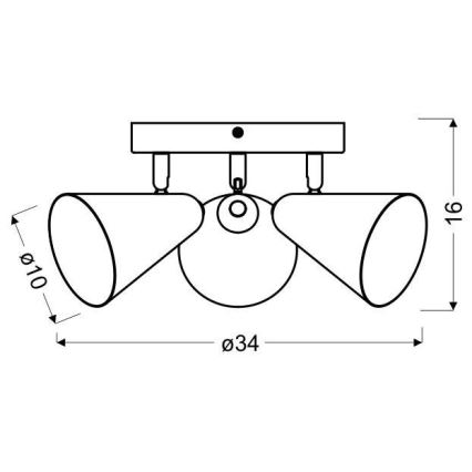 Oświetlenie punktowe AMOR 3xE14/40W/230V żółte