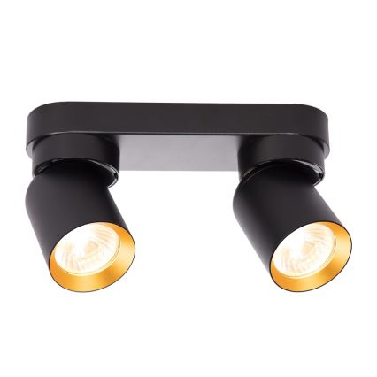 Oświetlenie punktowe ANDY 2xGU10/8W/230V czarne/złote