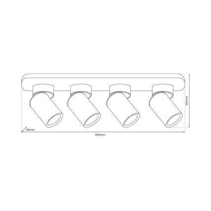 Oświetlenie punktowe ANDY 4xGU10/8W/230V białe/złote