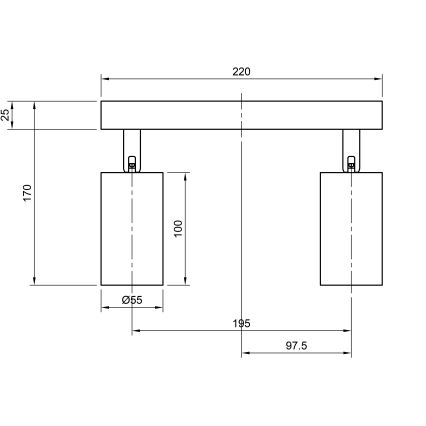 Oświetlenie punktowe ANGIE 4xGU10/35W/230V czarny