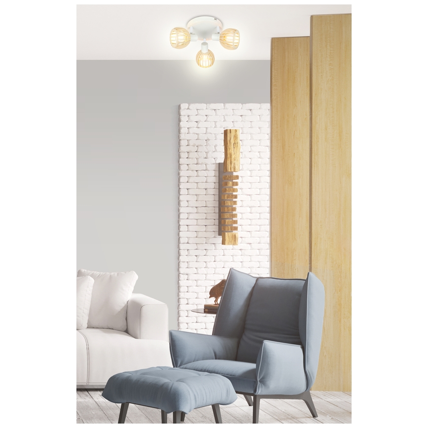 Oświetlenie punktowe ATARRI 3xE14/25W/230V białe/beżowe