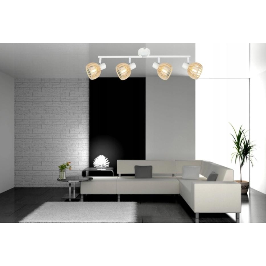 Oświetlenie punktowe ATARRI 4xE14/25W/230V białe/beżowe