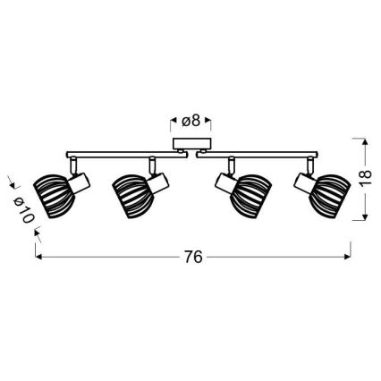 Oświetlenie punktowe ATARRI 4xE14/25W/230V białe/beżowe