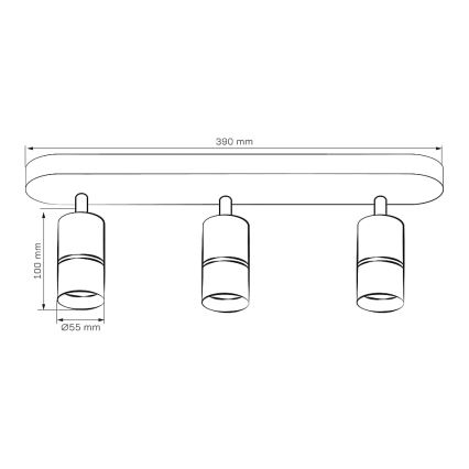 Oświetlenie punktowe BAMBOO 3xGU10/10W/230V białe