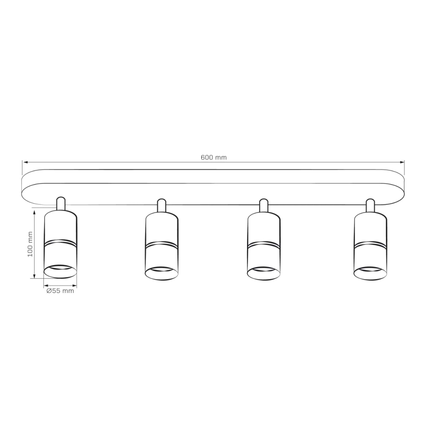 Oświetlenie punktowe BAMBOO 4xGU10/10W/230V czarne