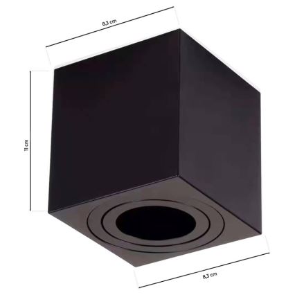 Oświetlenie punktowe BIMA 1xGU10/25W/230V kwadrat czarny