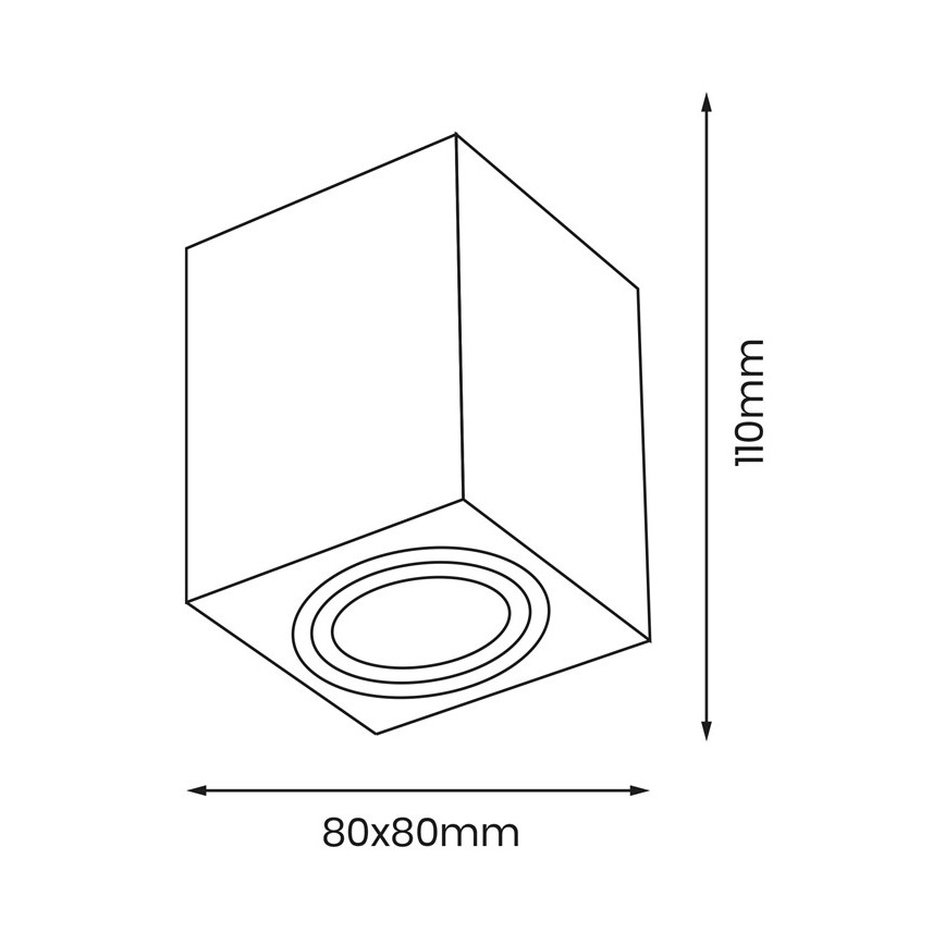 Oświetlenie punktowe BIMA 1xGU10/25W/230V kwadrat czarny