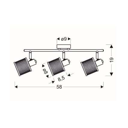 Oświetlenie punktowe CANABERA 3xE14/40W/230V