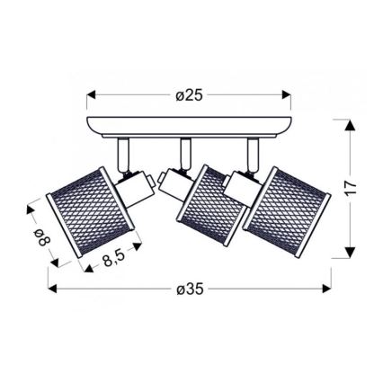 Oświetlenie punktowe CANABERA 3xE14/40W/230V