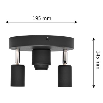 Oświetlenie punktowe CENTRO 3xE27/15W/230V czarne