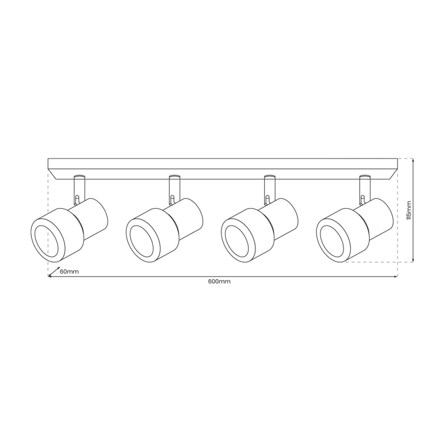 Oświetlenie punktowe CINO 4xGU10/8W/230V białe