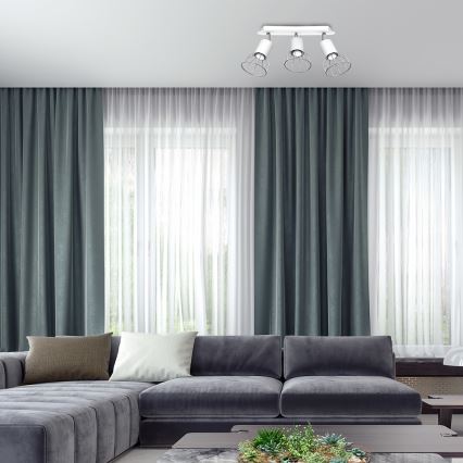 Oświetlenie punktowe DANTE 3xGU10/25W/230V białe/błyszczący chrom