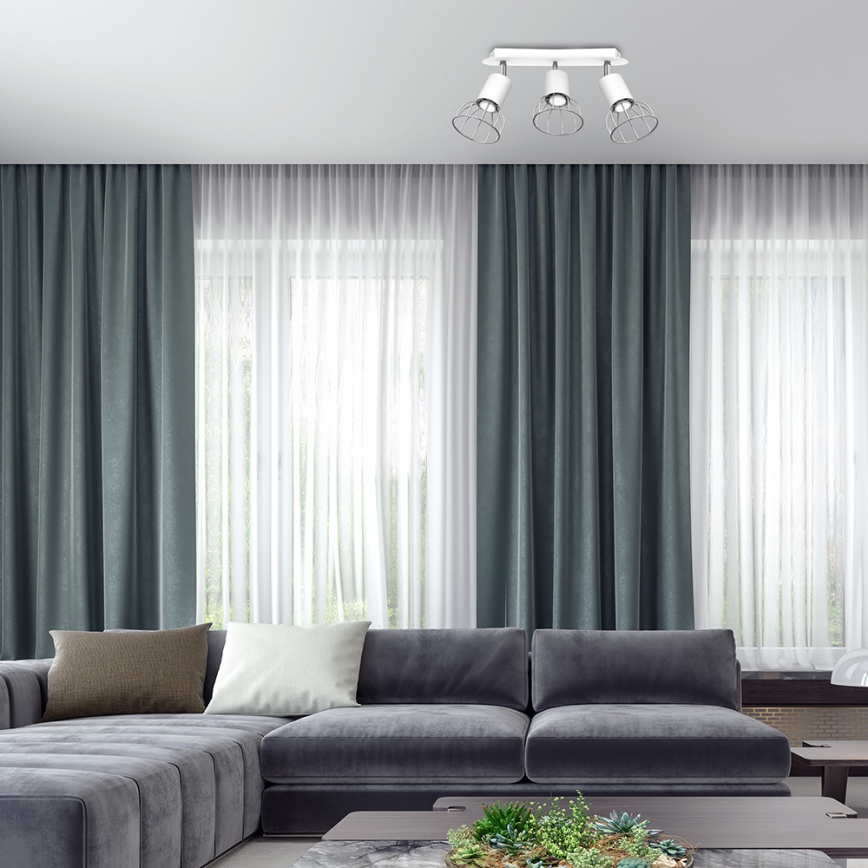 Oświetlenie punktowe DANTE 3xGU10/25W/230V białe/błyszczący chrom