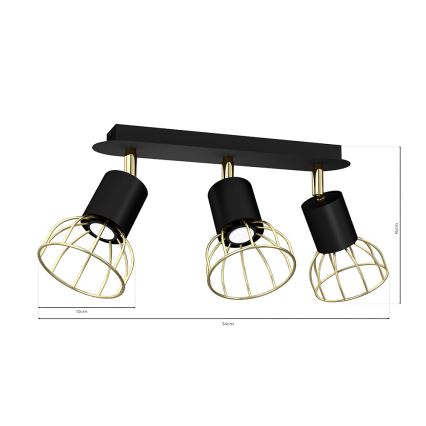 Oświetlenie punktowe DANTE 3xGU10/25W/230V czarne/złote