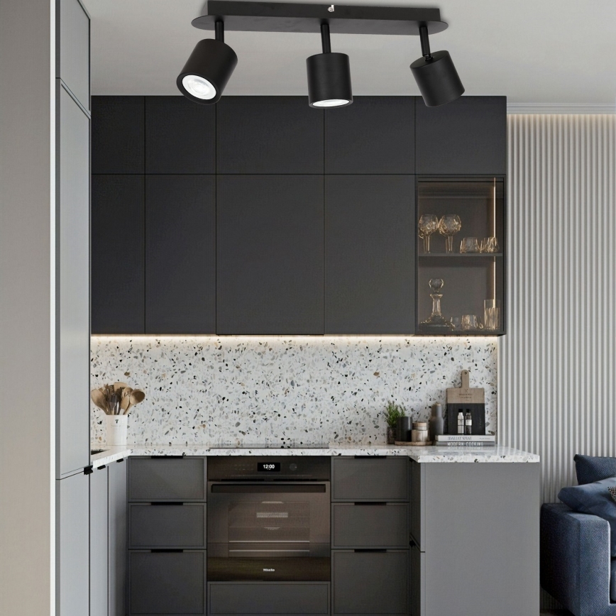 Oświetlenie punktowe DEMIA 3xGU10/8W/230V czarny