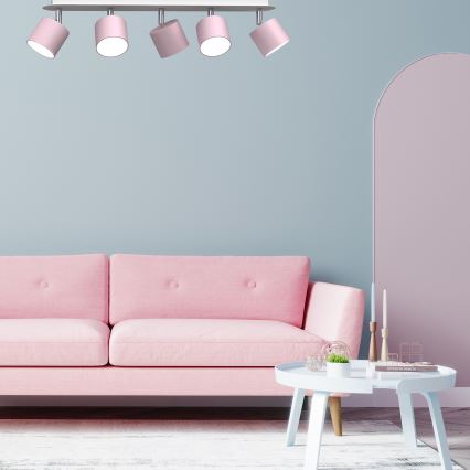 Oświetlenie punktowe DIXIE 5xGX53/11W/230V pink
