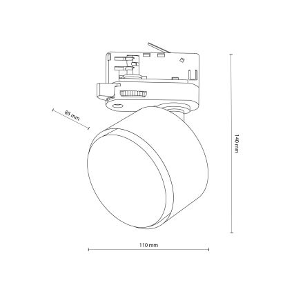 Oświetlenie punktowe do 3-fazowego systemu szynowego TRACER 1xGX53/11W/230V czarny