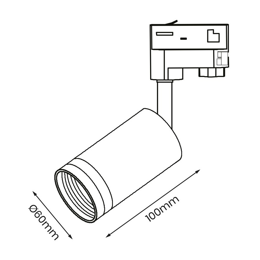 Oświetlenie punktowe do 3-phase rail system PIPE 1xGU10/25W/230V biały