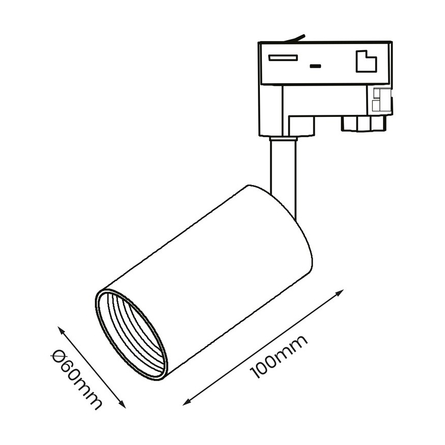 Oświetlenie punktowe do 3-phase rail system PIPE 1xGU10/25W/230V biały