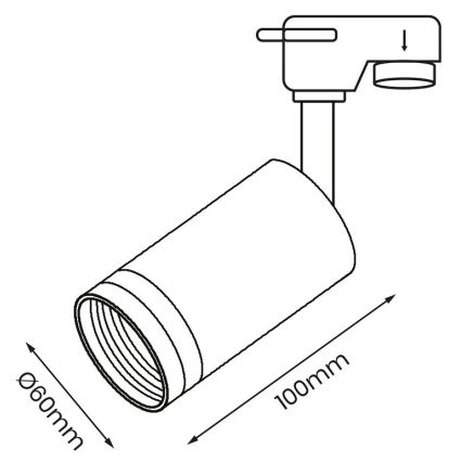 Oświetlenie punktowe do rail system PIPE 1xGU10/25W/230V biały