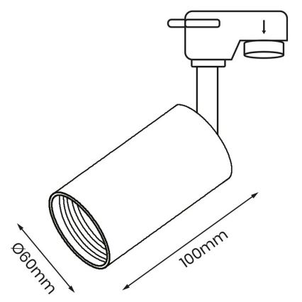 Oświetlenie punktowe do rail system PIPE 1xGU10/25W/230V biały