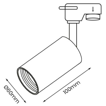 Oświetlenie punktowe do rail system PIPE 1xGU10/25W/230V czarny