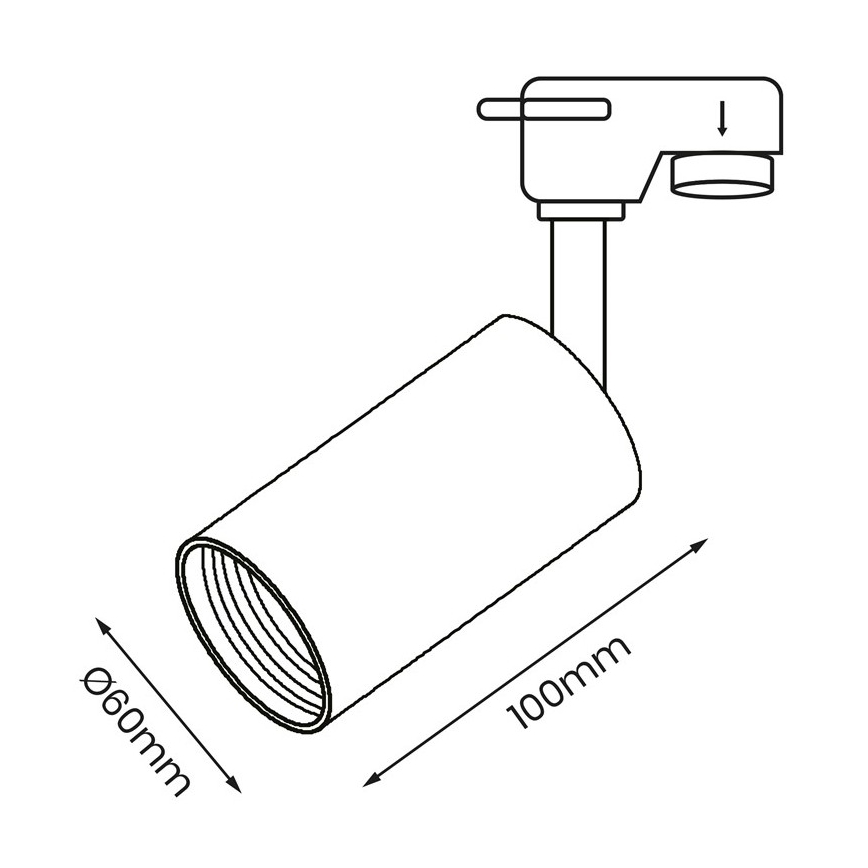 Oświetlenie punktowe do rail system PIPE 1xGU10/25W/230V czarny