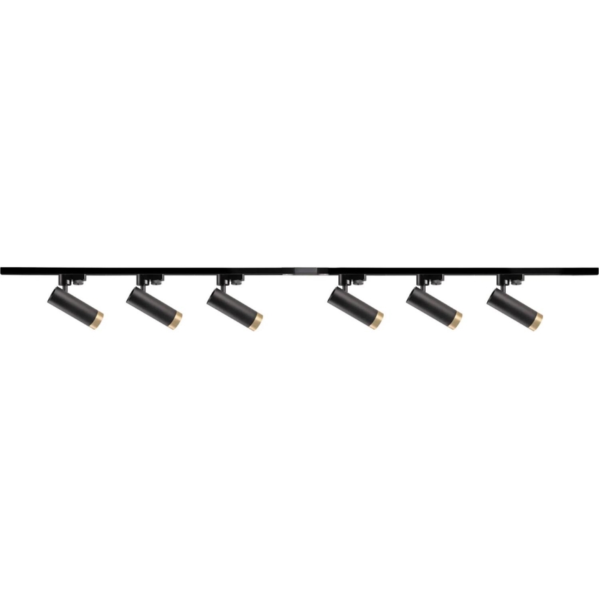 Oświetlenie punktowe do systemu szynowego FADO 6xGU10/10W/230V + 2x1 m system szynowy czarne