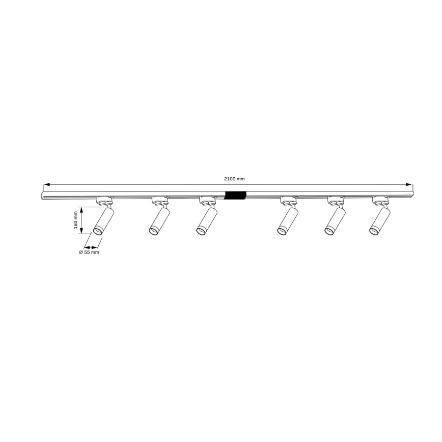Oświetlenie punktowe do systemu szynowego FADO 6xGU10/10W/230V + 2x1 m system szynowy białe