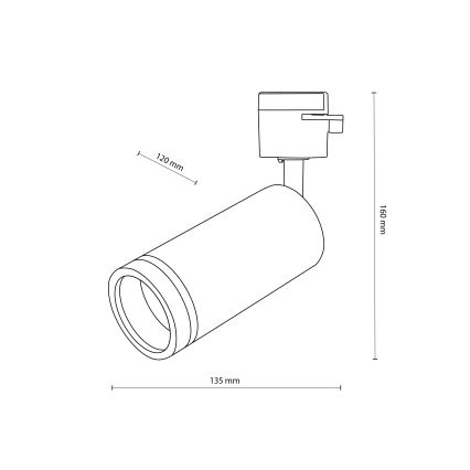 Oświetlenie punktowe do 1-fazowego systemu szynowego JET RING 1xGU10/10W/230V biały