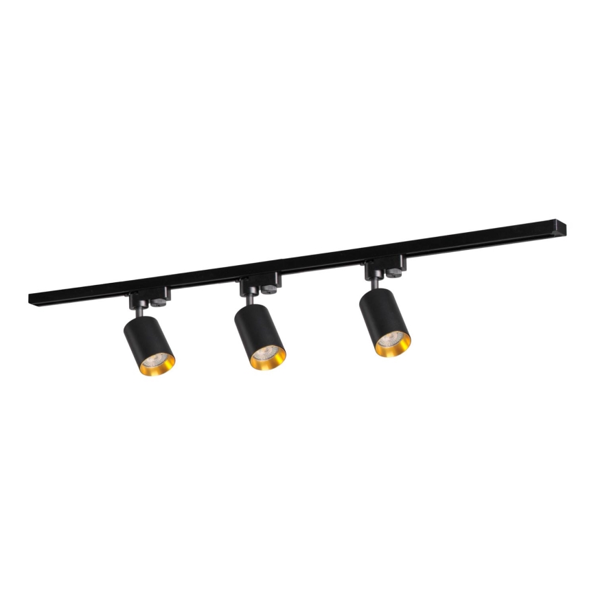 Oświetlenie punktowe do systemu szynowego MARIBEL 3xGU10/10W/230V +1 m system szynowy czarny