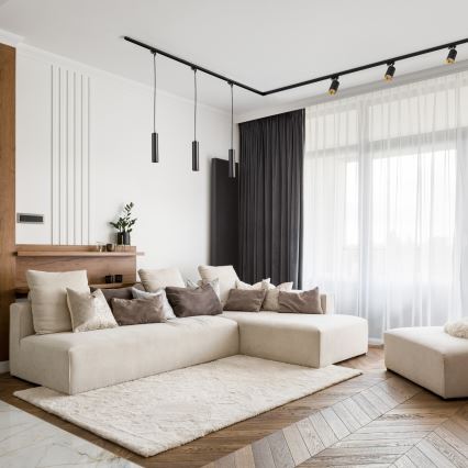 Oświetlenie punktowe do systemu szynowego MARIBEL 3xGU10/10W/230V +1 m system szynowy czarny
