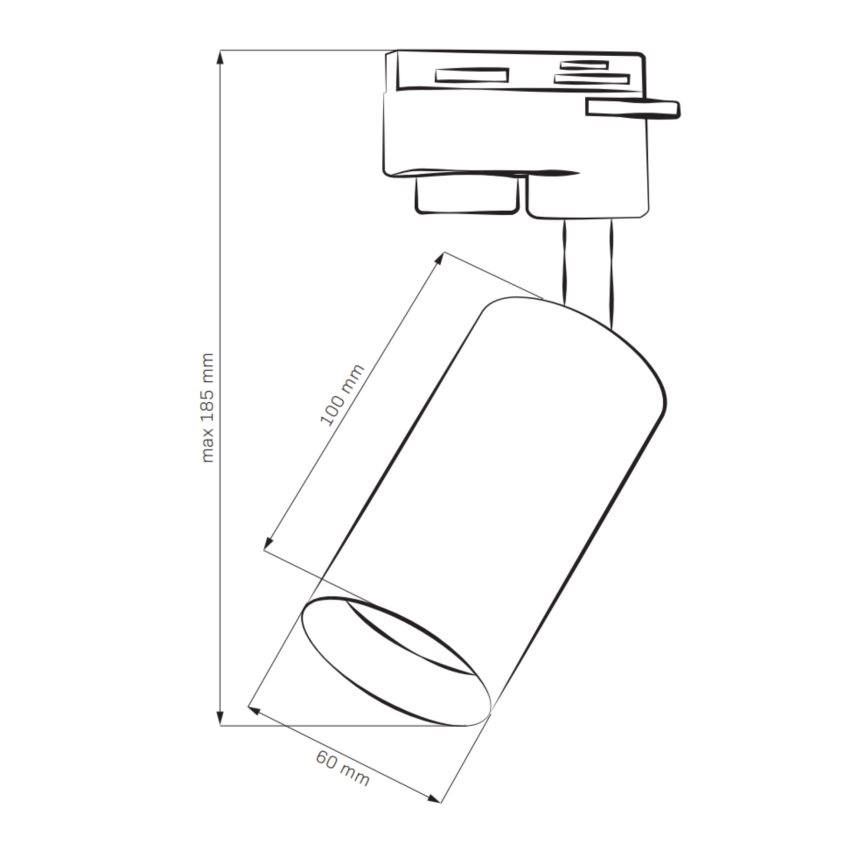 Oświetlenie punktowe do systemu szynowego MARIBEL 3xGU10/10W/230V +1 m system szynowy czarny