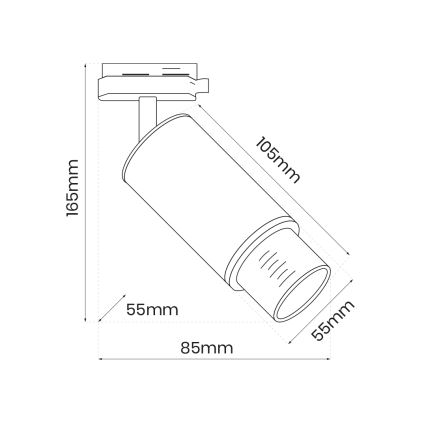 Oświetlenie punktowe do systemu szynowego MICA 1xGU10/25W/230V 1-fazowy  biały