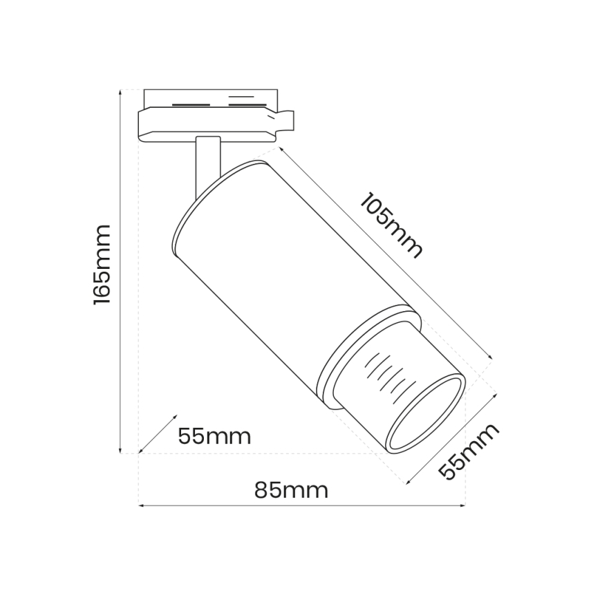 Oświetlenie punktowe do systemu szynowego MICA 1xGU10/25W/230V 1-fazowy  biały