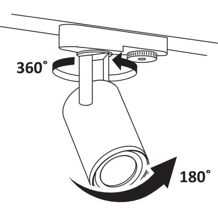 Oświetlenie punktowe do systemu szynowego MINOR 3xGU10/10W/230V + 1 m system szynowy czarny