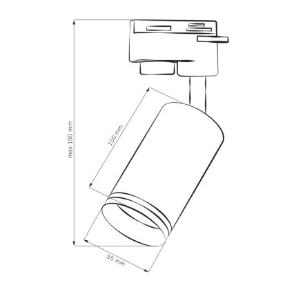 Oświetlenie punktowe do systemu szynowego PARIS 1xGU10/10W/230V czarne