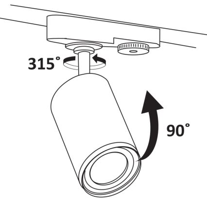 Oświetlenie punktowe do systemu szynowego PARIS 3xGU10/10W/230V + 1 m szyna system biała +