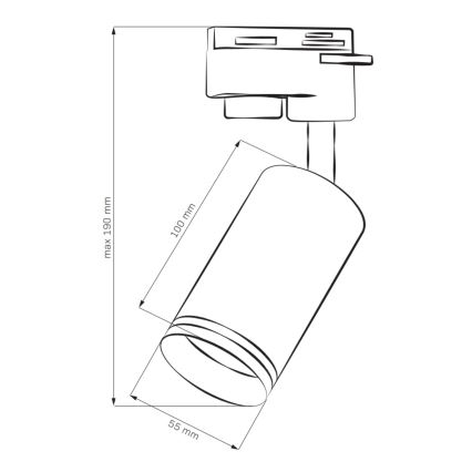 Oświetlenie punktowe do systemu szynowego PARIS 3xGU10/10W/230V + 1 m szyna system czarne