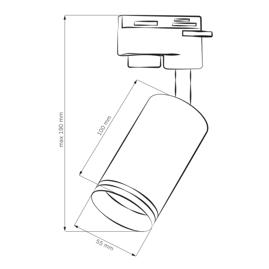 Oświetlenie punktowe do systemu szynowego PARIS 6xGU10/10W/230V + 2x1 m szyna system biała +