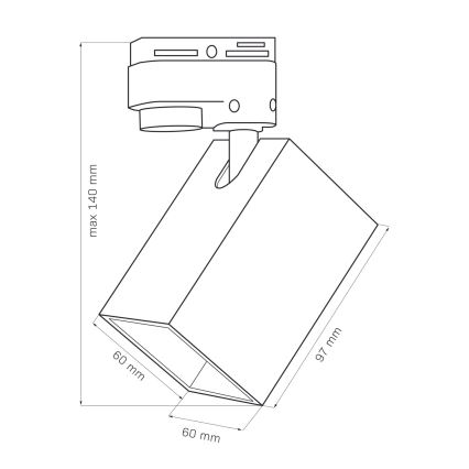 Oświetlenie punktowe do systemu szynowego SQUARE 1xGU10/10W/230V białe