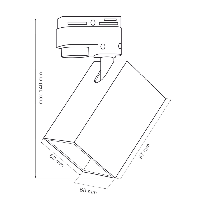 Oświetlenie punktowe do systemu szynowego SQUARE 1xGU10/10W/230V białe