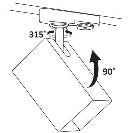 Oświetlenie punktowe do systemu szynowego SQUARE 3xGU10/10W/230V + 1 m system szynowy czarny