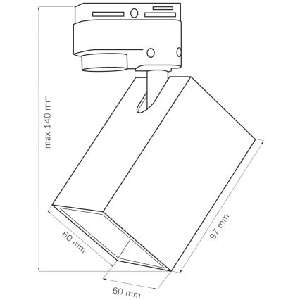 Oświetlenie punktowe do systemu szynowego SQUARE 3xGU10/10W/230V + 1 m system szynowy czarny