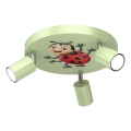 Oświetlenie punktowe dziecięce FUN 3xGU10/8W/230V zielony/biedronka